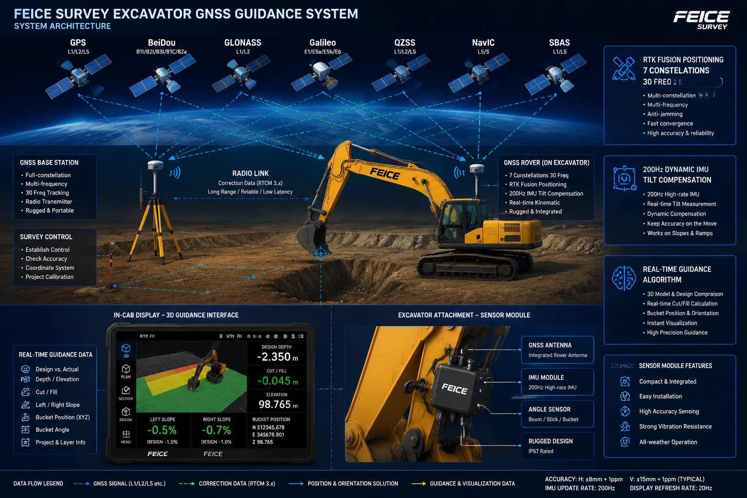 Nonnav GNSS guidance system architecture diagram