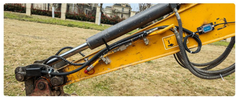 Inertial sensor mounted on excavator bucket